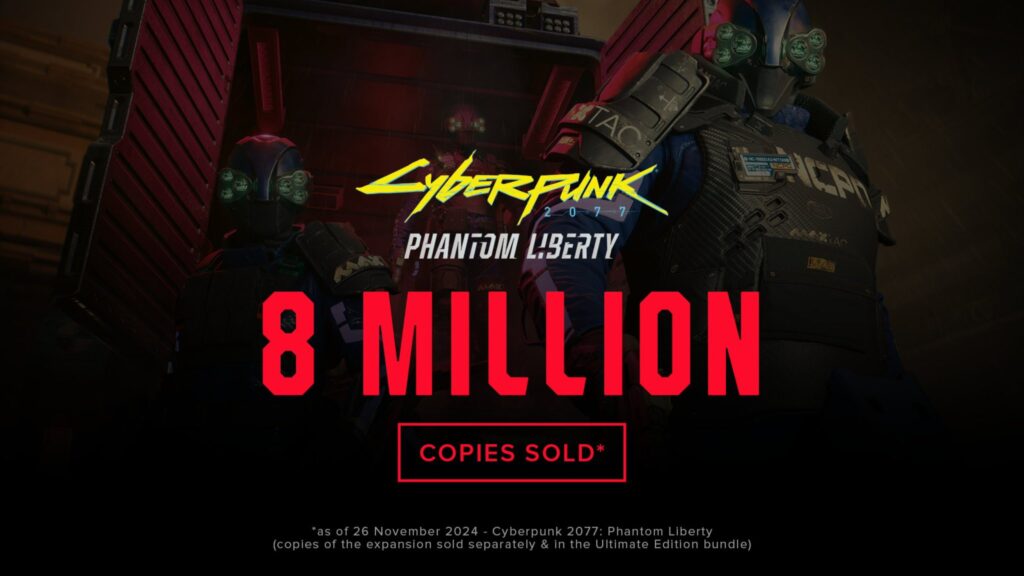 مبيعات لعبة Cyberpunk 2077 تتجاوز 30 مليون نسخة